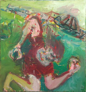 Schon wieder Joggen im Schlosspark, 103x 97 cm