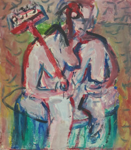 putzfrauenbrunnen, 85x75 cm, auf grundiertem packpapier