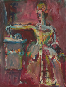 Königin Sophie Charlotte Figur am Charlottenburger Tor, 89x69 cm, Eitempera auf grundiertem Packpapier