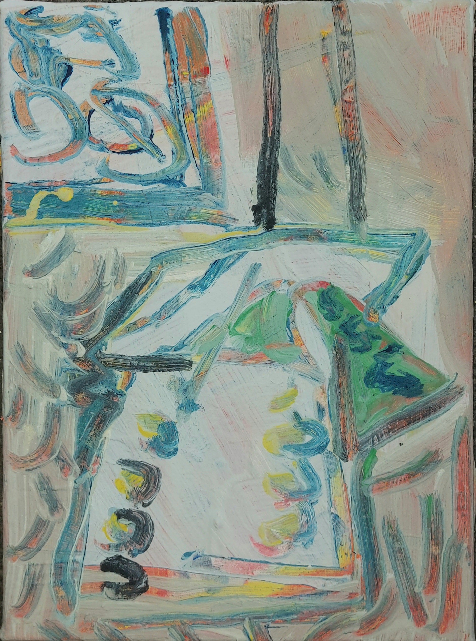 Selbstgemachter Brustbeutel meines Vaters mit 100 Euro meiner Mutter plus Fahrradfahrer, 28x18 cm