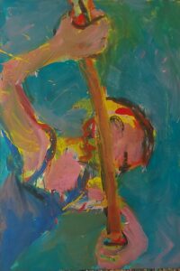 Verärgerte Putzfrau , 93x63 cm
