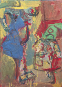 Putzfrau und Erinnerung, 70x50 cm, Eitempera etc.