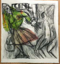 Im Bus, kaltnadelradierung/chine collé Im Bus, kaltnadelradierung/chine collé