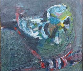 wellensittich-sunny, 30x30 cm, Eitempera/Leinwand