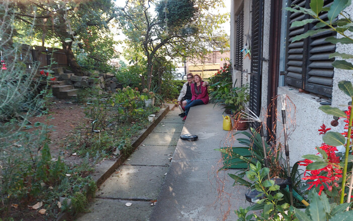 Saundra and me in font of the wonderful Apartmani Sobe BILJANA, photo taken by the very kind owner
